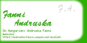 fanni andruska business card